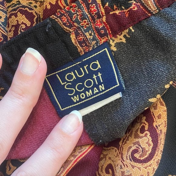 VINTAGE LAURA SCOTT || PAISLEY MAXI SKIRT - Picture 4 of 4